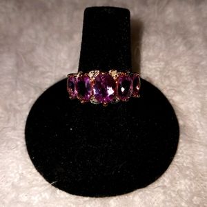 5 purple stones ring
